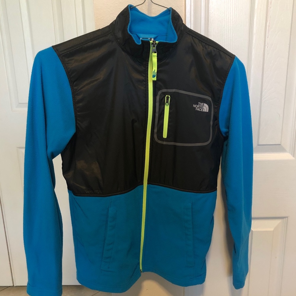 The North Face sky blue with impermeable grey top